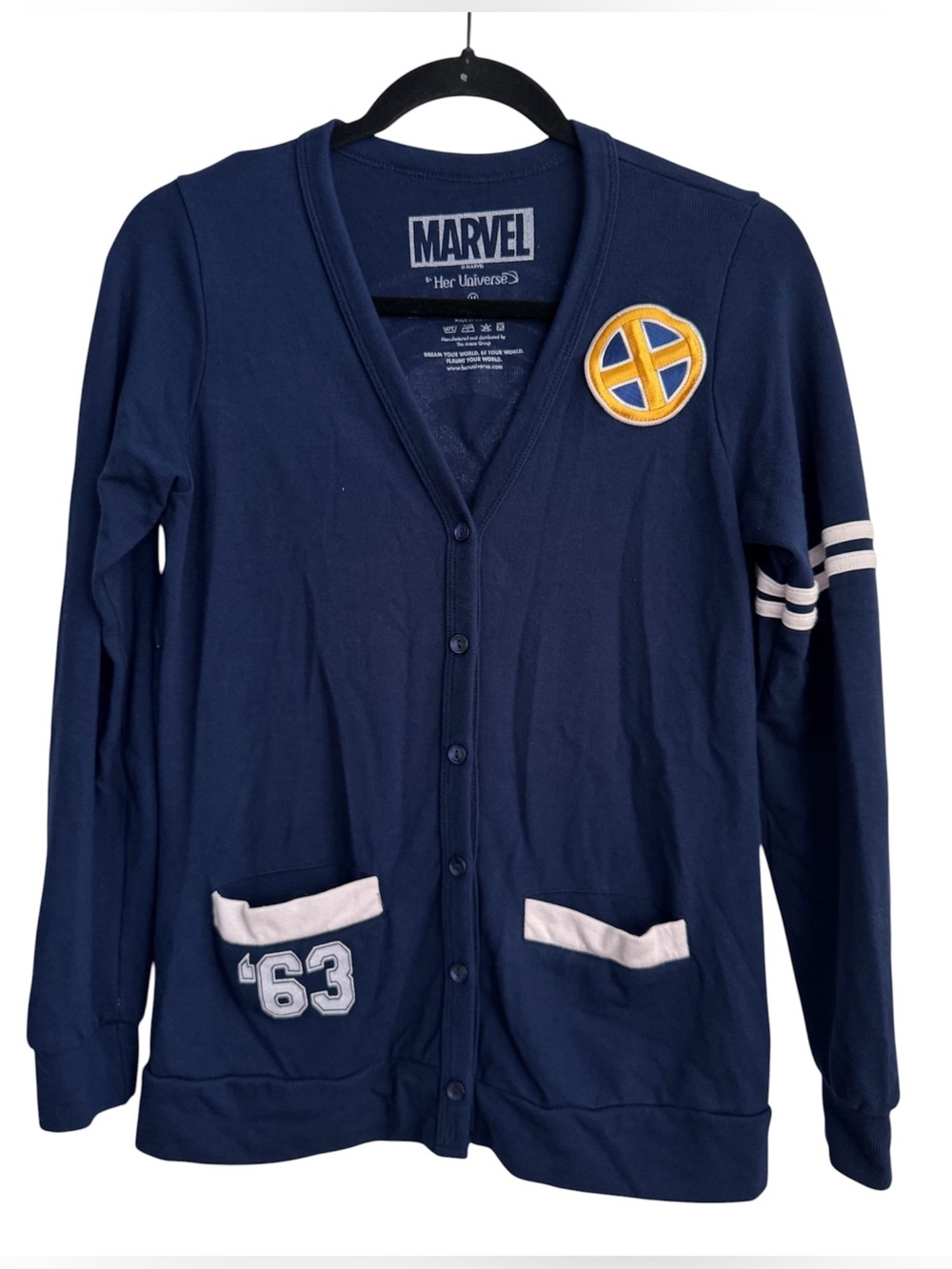 Her Universe Marvel X-Men Patch Cardigan, Size Medium